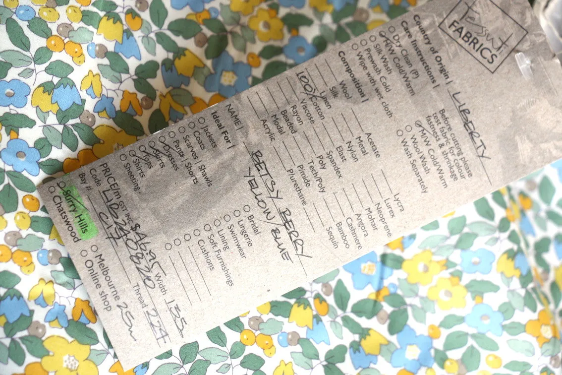 Betsy Berry Yellow/Blue - Liberty Tana Lawn™