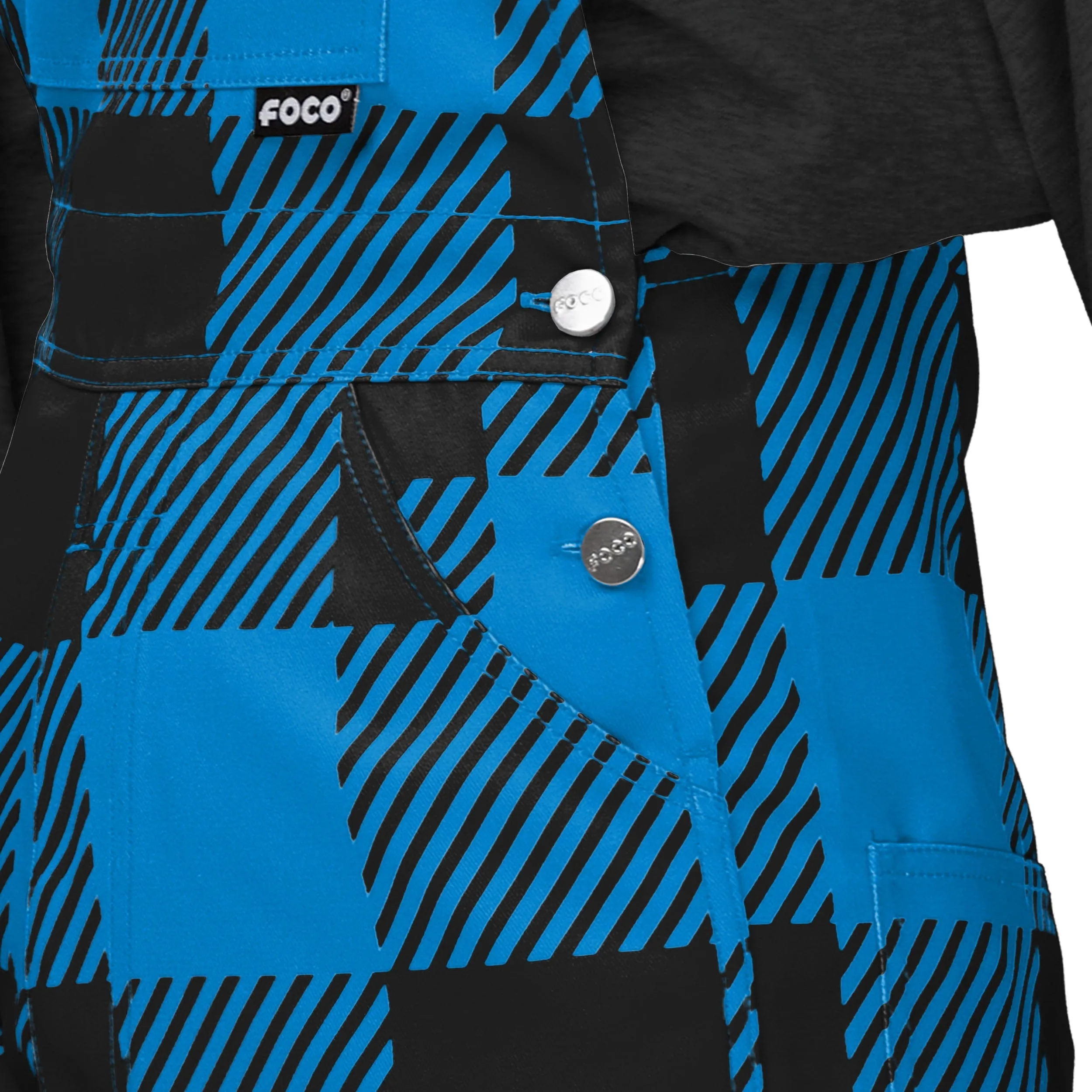 Carolina Panthers NFL Womens Plaid Bib Overalls