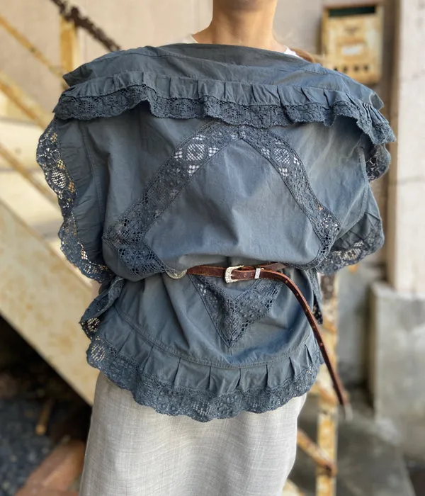 FUMIKA_UCHIDA/OVER-DYED CUSHION TOP_OVERSIZED(D.GREEN)
