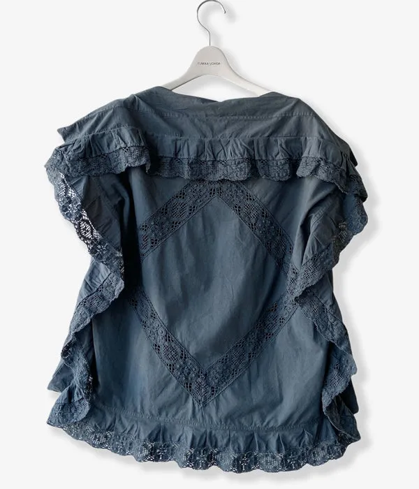 FUMIKA_UCHIDA/OVER-DYED CUSHION TOP_OVERSIZED(D.GREEN)
