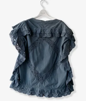 FUMIKA_UCHIDA/OVER-DYED CUSHION TOP_OVERSIZED(D.GREEN)