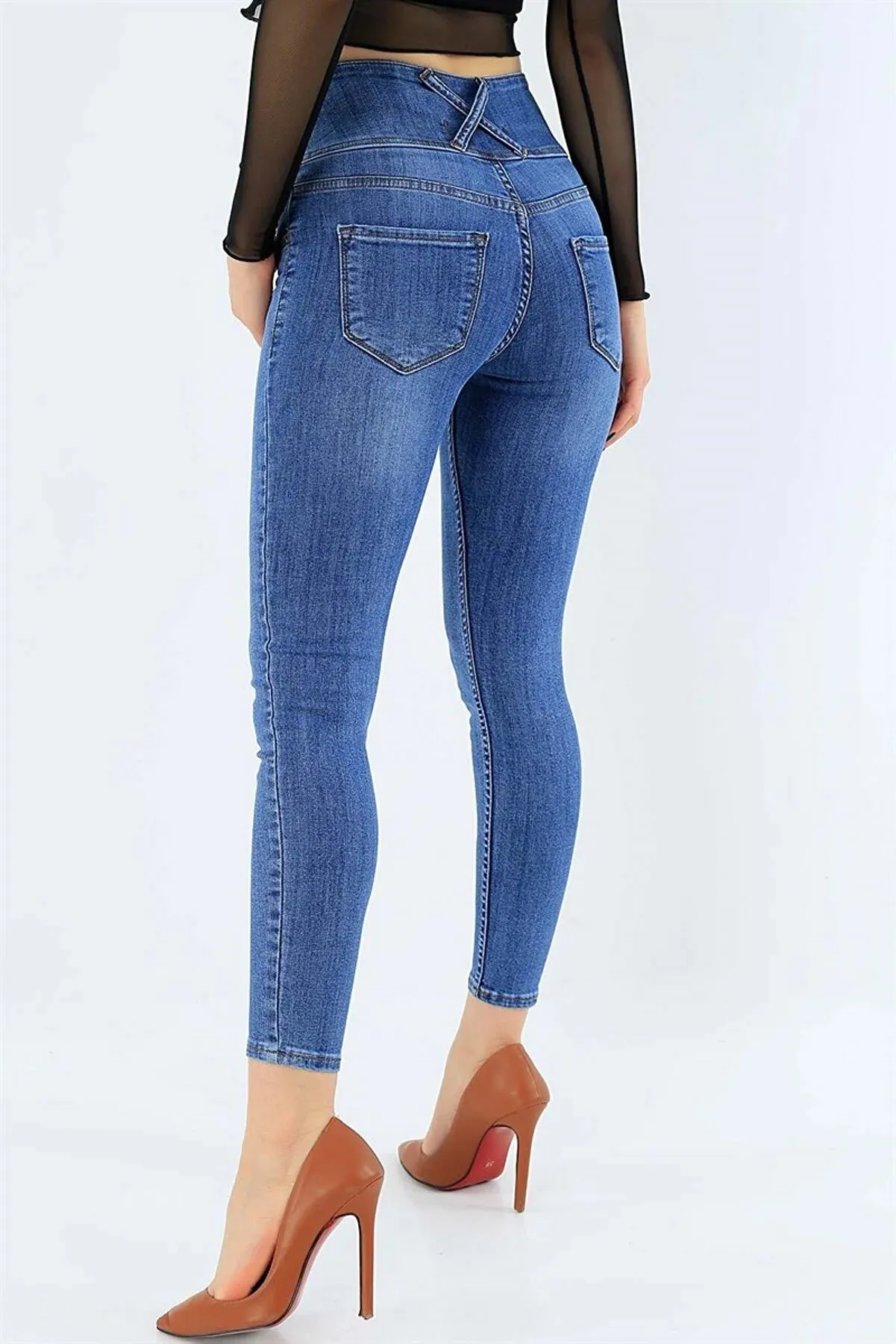 Janes Women's High Waist Lycra Jean Trousers
