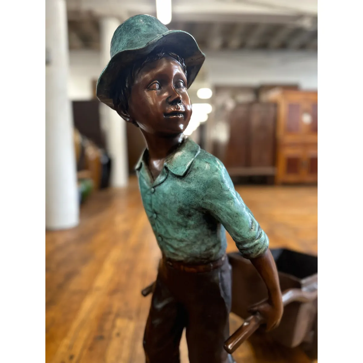 Little Gardener Bronze Statue