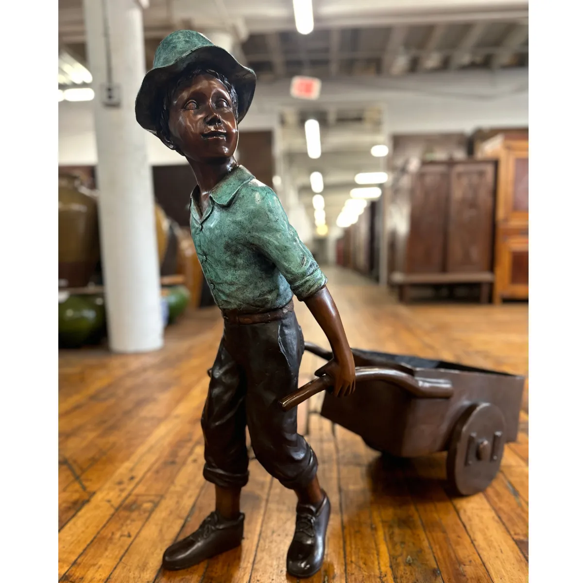 Little Gardener Bronze Statue