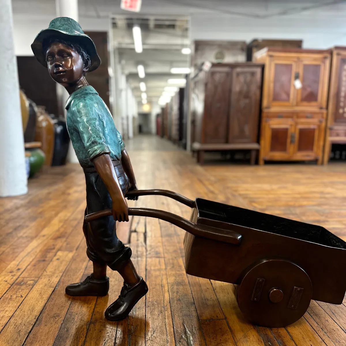 Little Gardener Bronze Statue