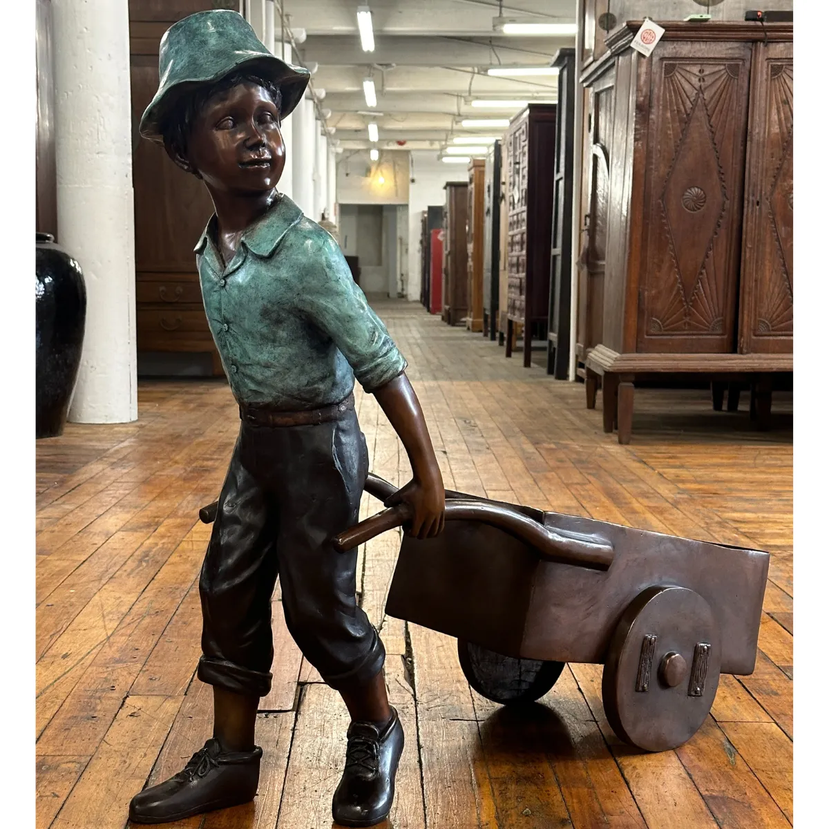 Little Gardener Bronze Statue