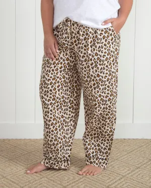Lounging Leopard - Tall Pajama Pants - Latte