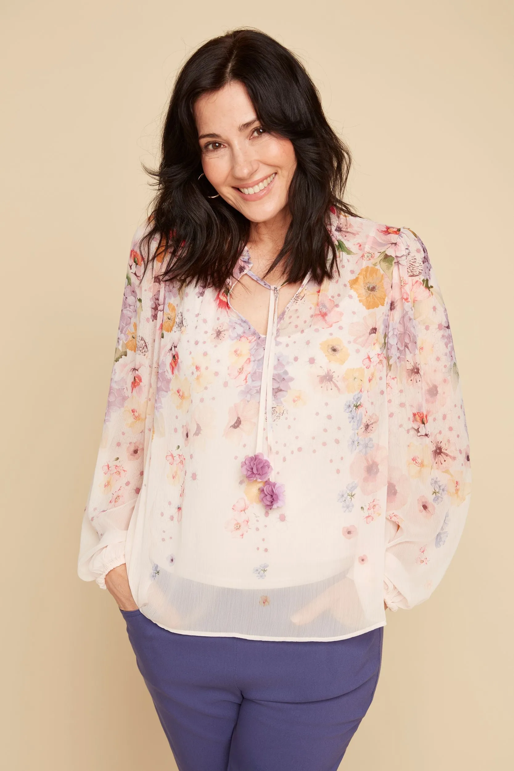 Renuar - Sheer Floral Top