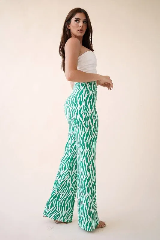 ZEBRA HIGH WAISTED PANT- Kelly White